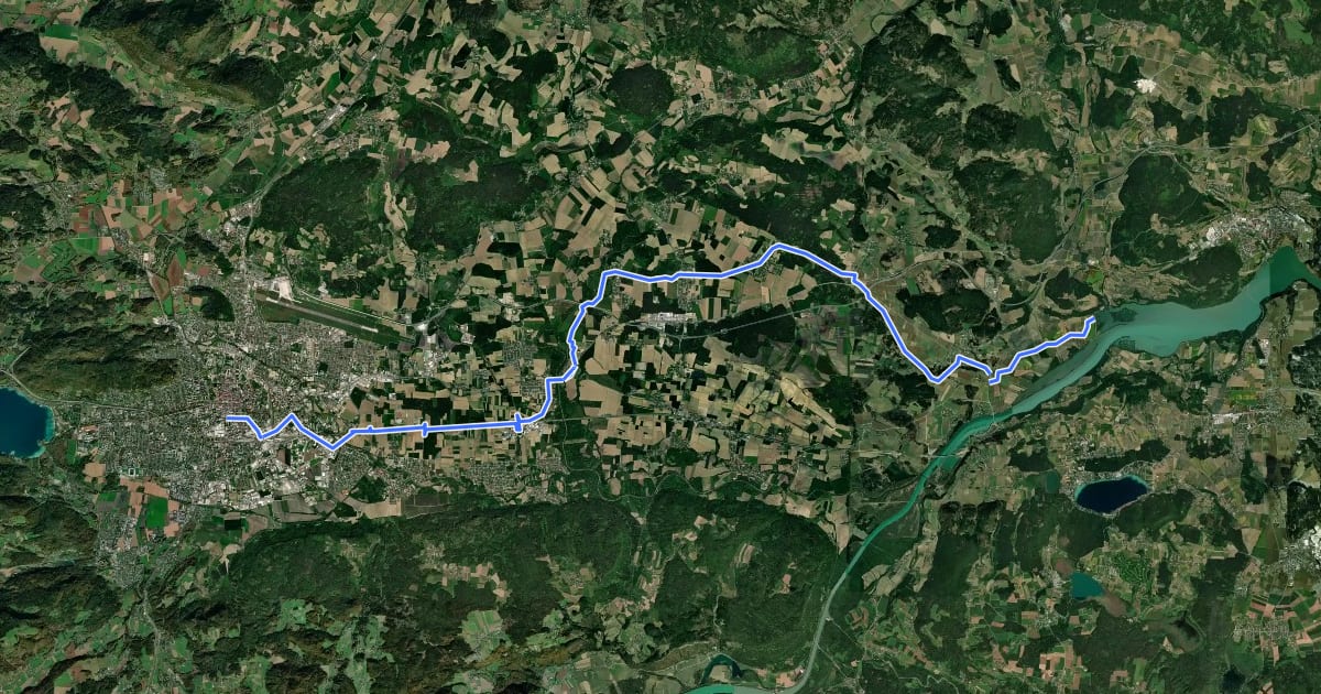 Маршрут Völkermarkter Radweg на спутниковом снимке