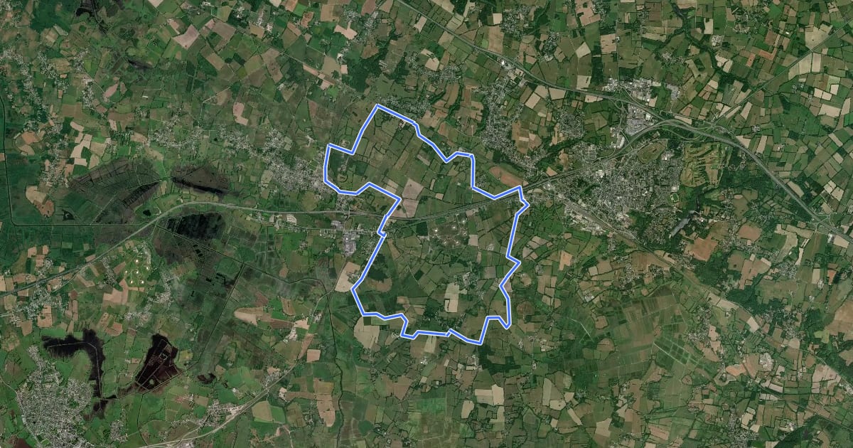 Маршрут Vélo Détours – Entre Sillon et Marais на спутниковом снимке