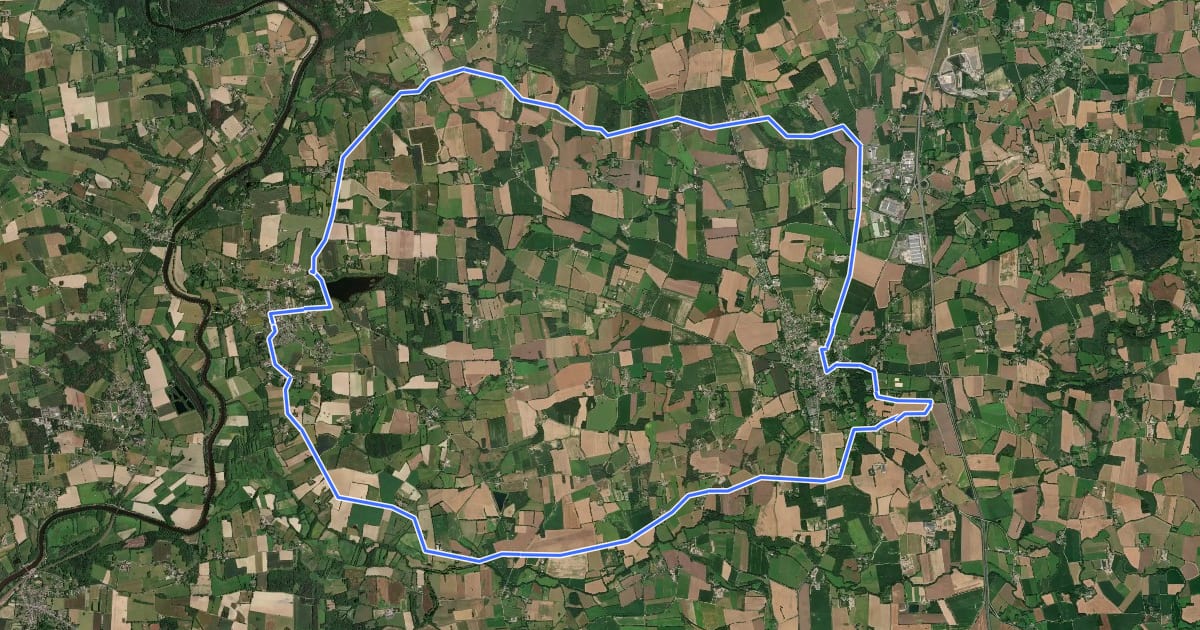 Маршрут Vélo Promenade® - Circuit du Grand Fougeray на спутниковом снимке