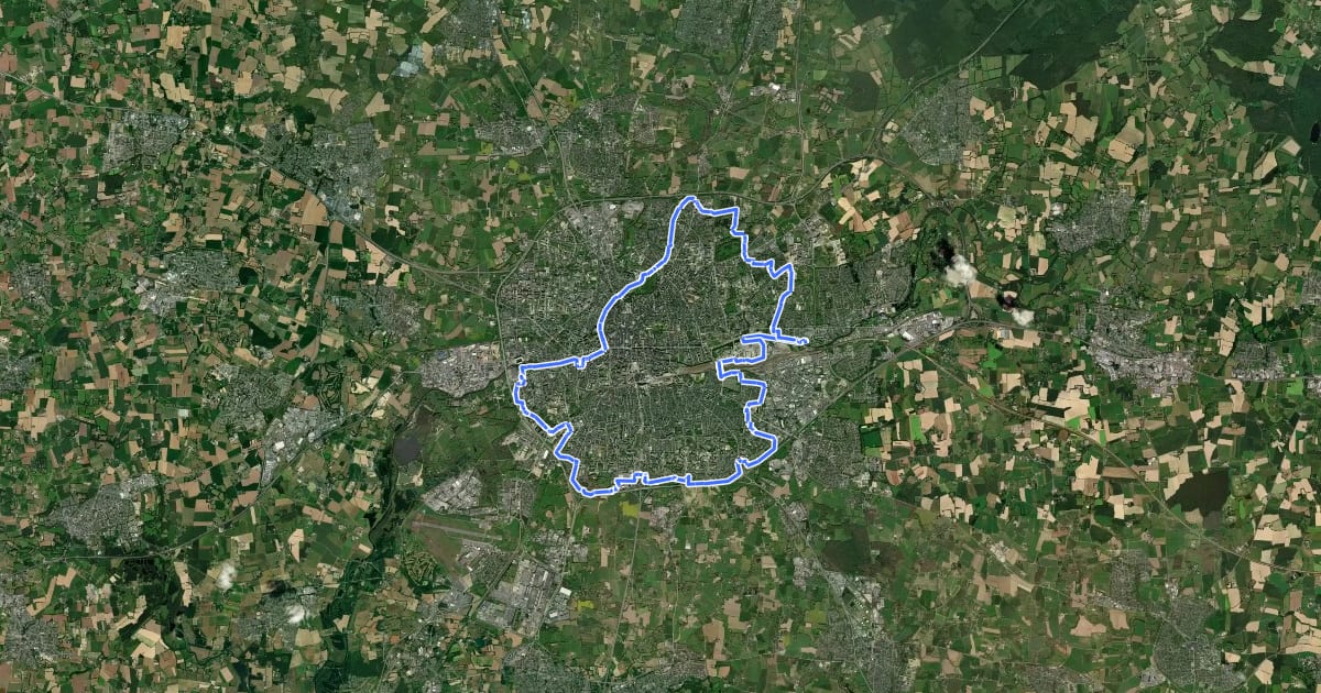 Маршрут Vélo'Tour de Rennes на спутниковом снимке