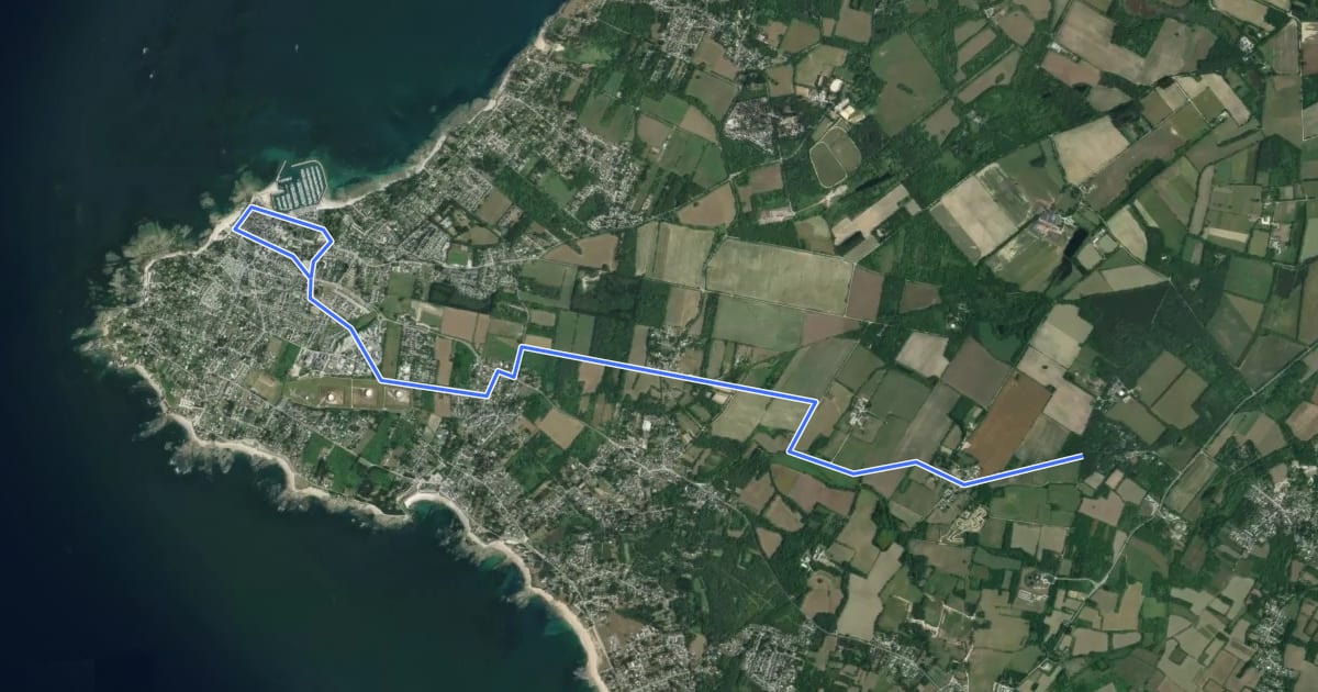 Маршрут Vélocéan, antenne vers Pririac-sur-Mer на спутниковом снимке