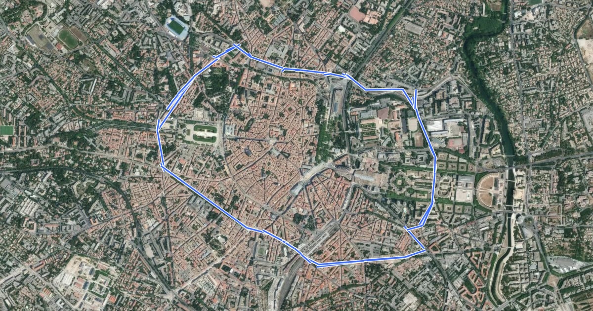Маршрут Véloligne Anneau на спутниковом снимке