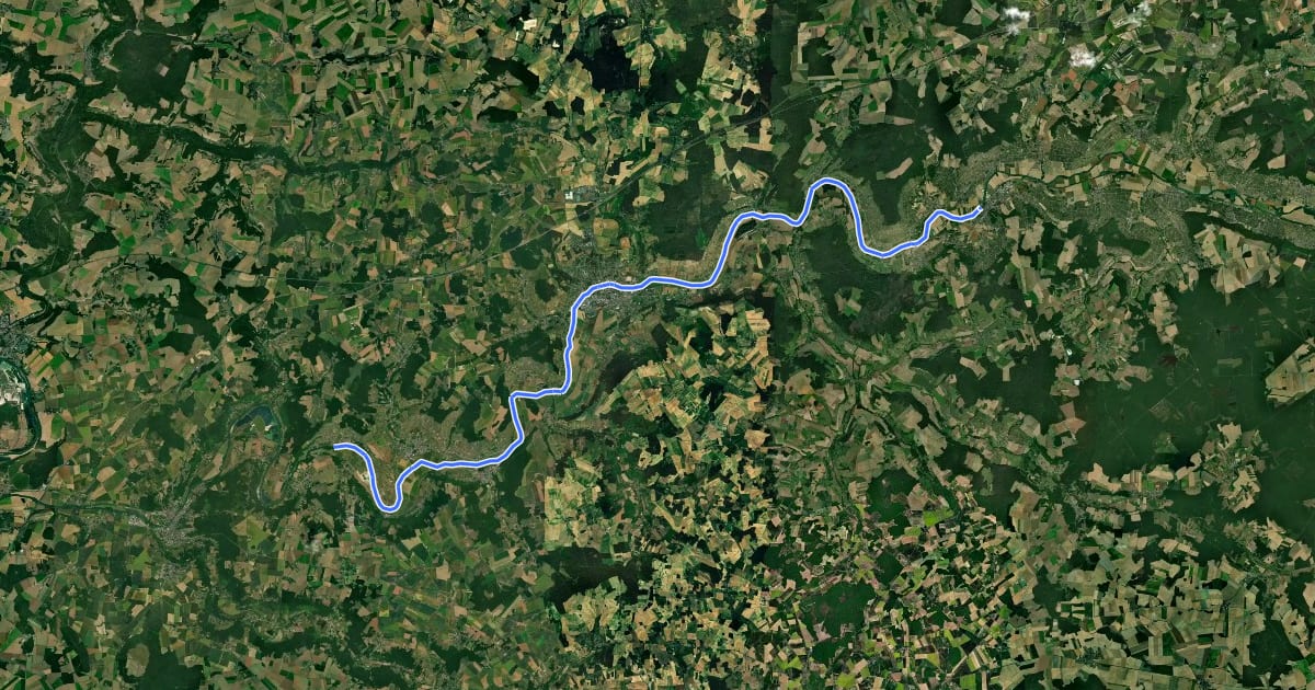 Маршрут Véloroute 52 - Crouttes-sur-Marne to Trélou-sur-Marne/Dormans на спутниковом снимке