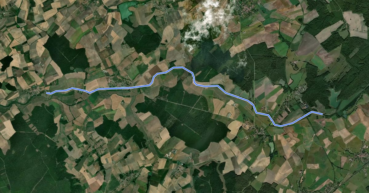 Маршрут Véloroute 52 - Xures to Réchicourt-le-Château на спутниковом снимке