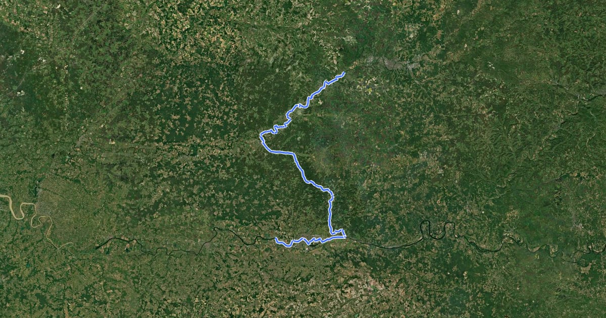 Маршрут Véloroute Annesse-et-Beaulieu - Bergerac на спутниковом снимке
