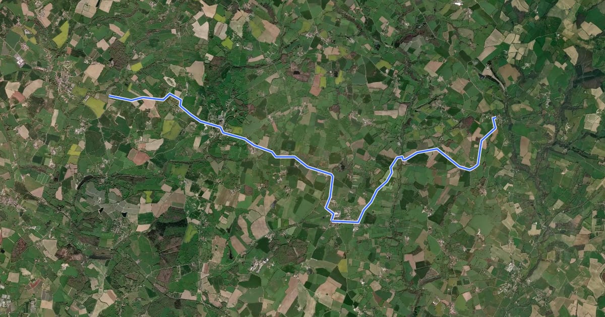 Маршрут Véloroute Beugnon - Vendée на спутниковом снимке