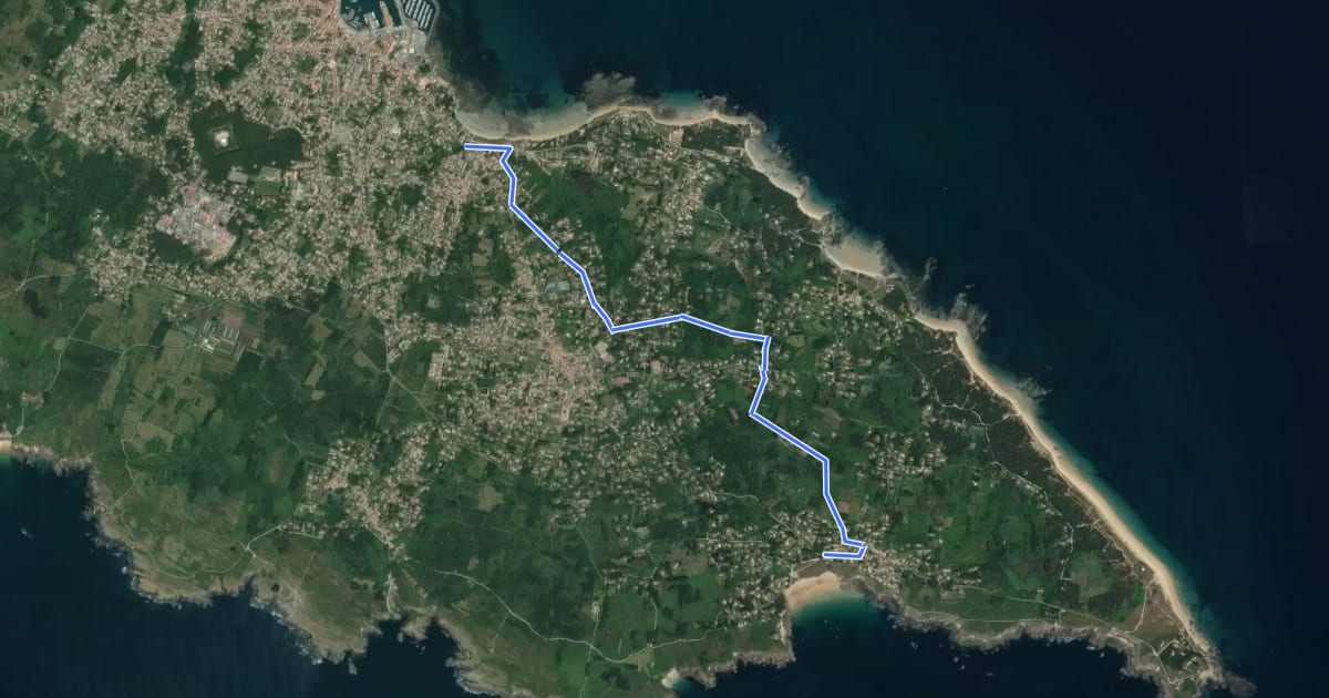 Маршрут Véloroute de l'île d'Yeu на спутниковом снимке