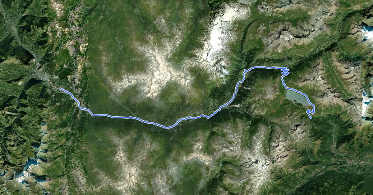 Маршрут Véloroute de la Maurienne на спутниковом снимке