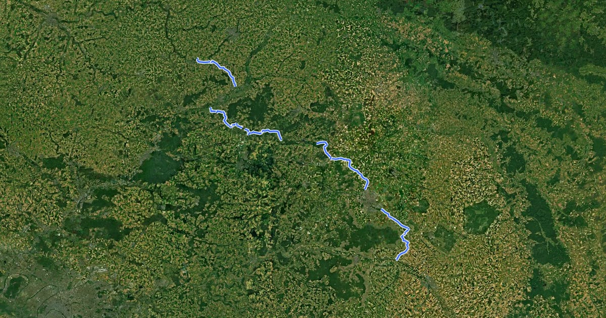 Маршрут Véloroute de la Somme à la Marne (projet) на спутниковом снимке