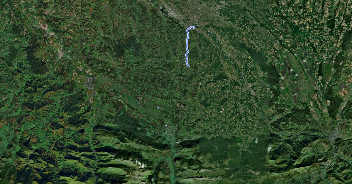 Маршрут Véloroute de la vallée d'Ossau / Chemin de Saint Jacques Voie d'Arles на спутниковом снимке