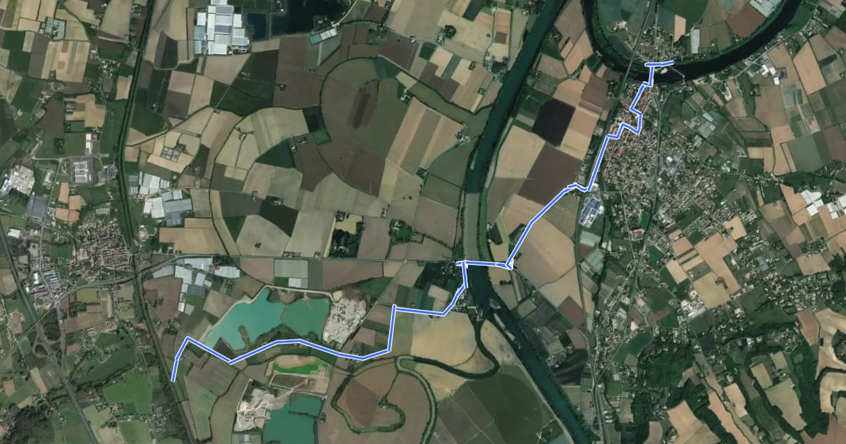 Маршрут Véloroute de la Vallée du Lot (Damazan - Aiguillon) на спутниковом снимке
