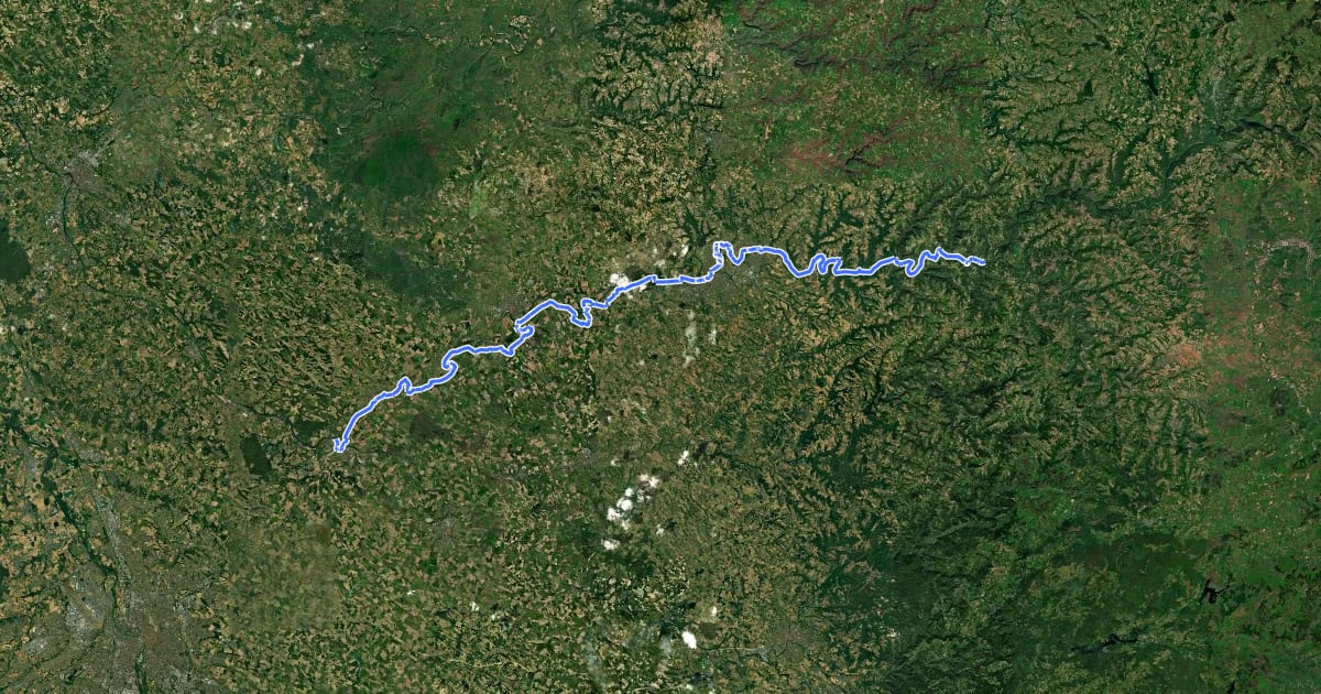 Маршрут Véloroute de la Vallée du Tarn на спутниковом снимке