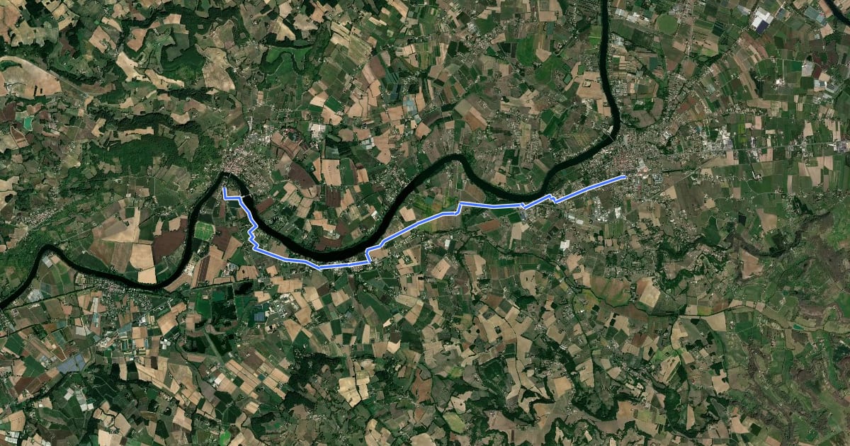 Маршрут Véloroute de Sainte-Livrade-sur-Lot au Temple-sur-Lot на спутниковом снимке