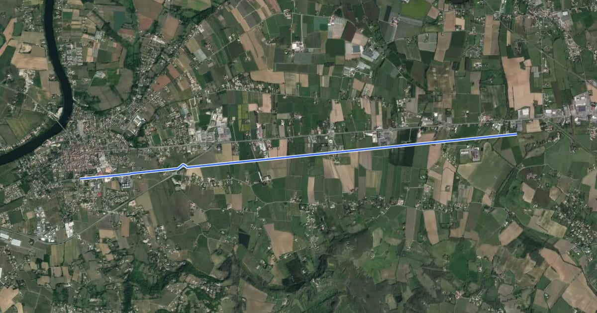 Маршрут Véloroute de Sainte-Livrade-sur-Lot à Bias на спутниковом снимке