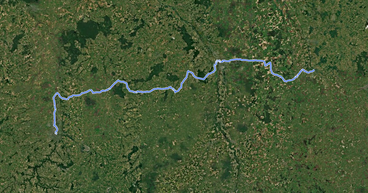 Маршрут Véloroute du Bourbonnais на спутниковом снимке