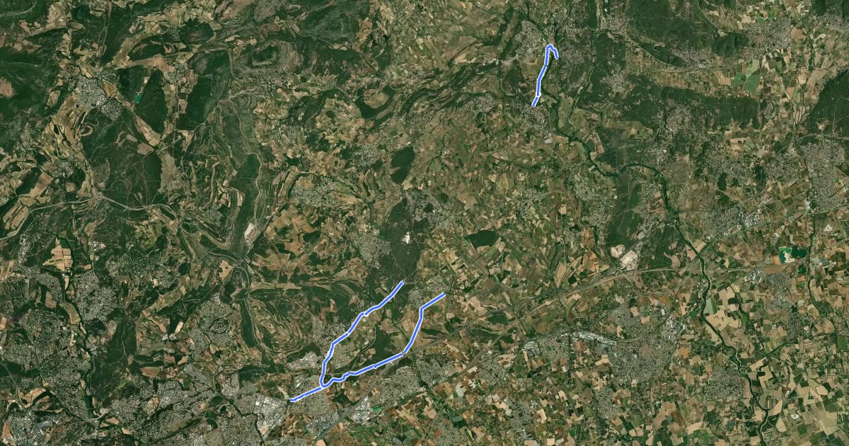 Маршрут Véloroute du Massif Central proposée - Villevieille - Vendargues на спутниковом снимке