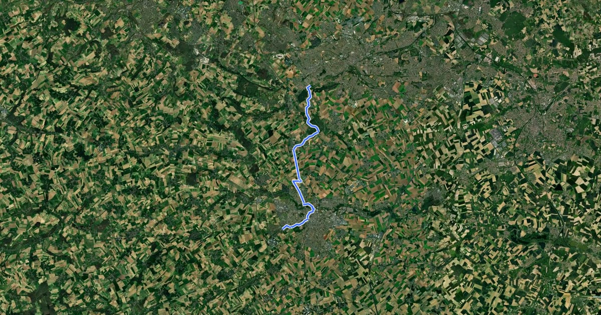 Маршрут Véloroute du Nord : Dainville - Liévin на спутниковом снимке