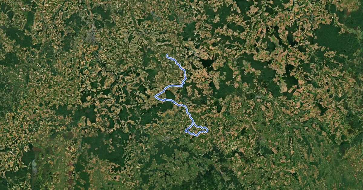 Маршрут Véloroute du Serein на спутниковом снимке