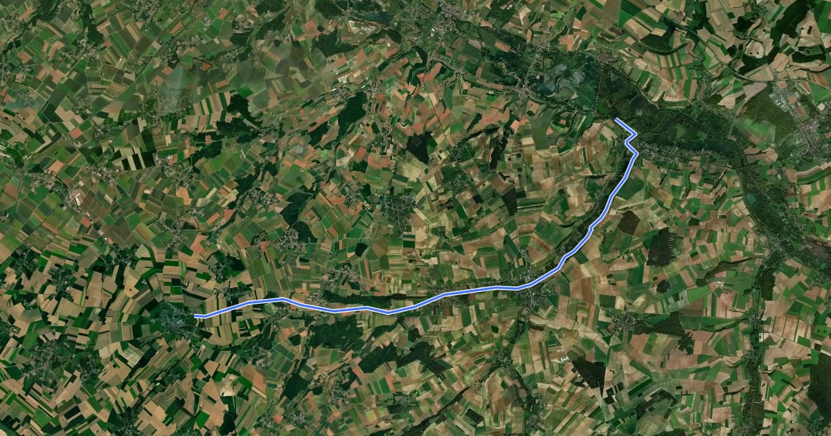 Маршрут Véloroute du Vimeu à l'Airaines на спутниковом снимке