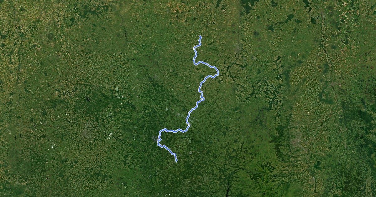 Маршрут Véloroute Est-Creuse на спутниковом снимке