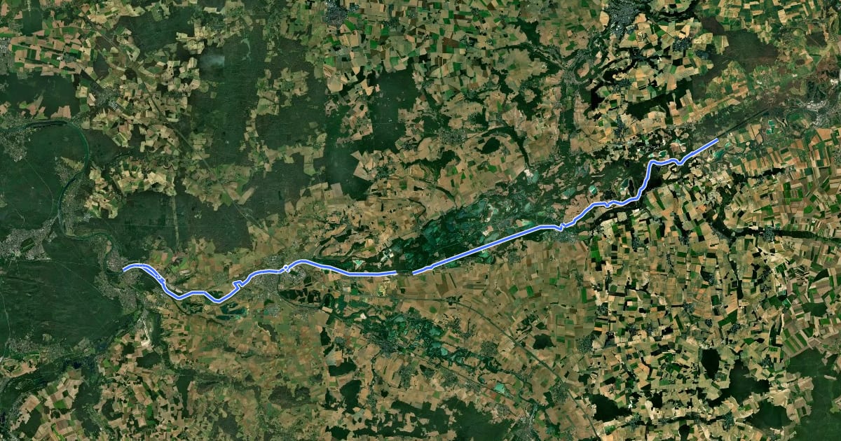 Маршрут Véloroute La Seine à vélo (Tronçon Saint-Mammès - Crancey) projet на спутниковом снимке