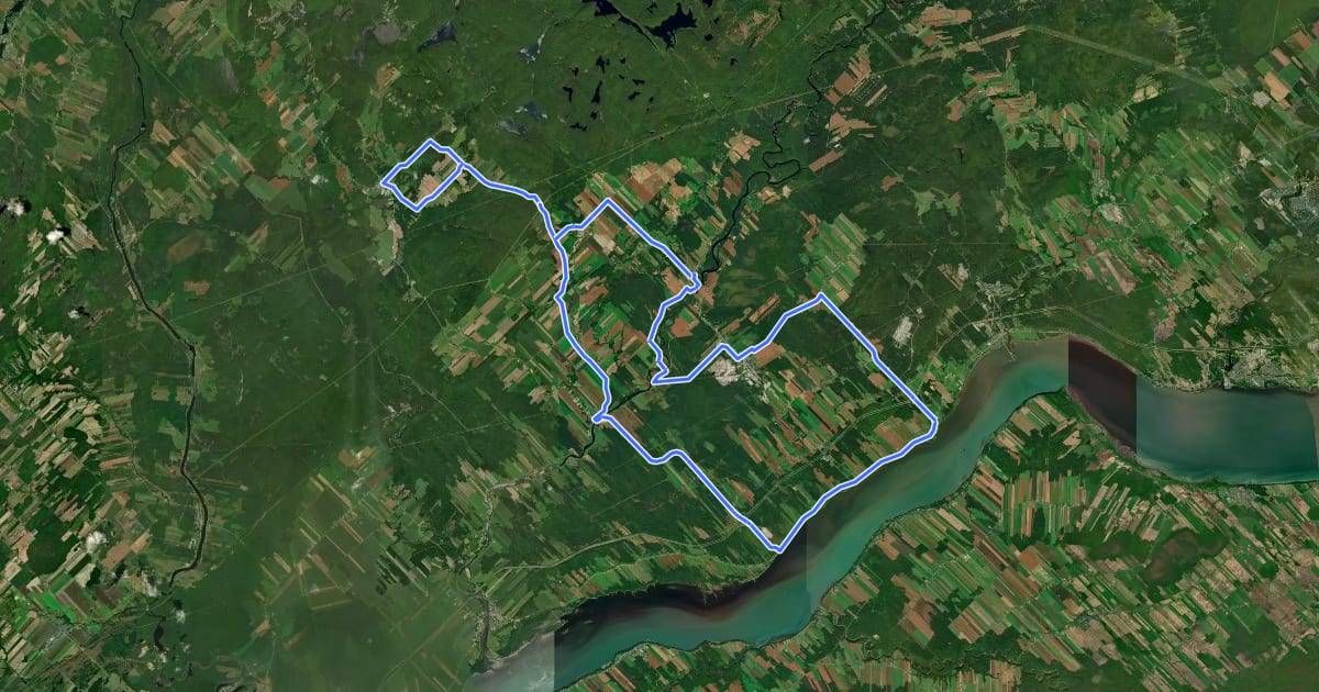 Маршрут Véloroute Portneuvoise на спутниковом снимке