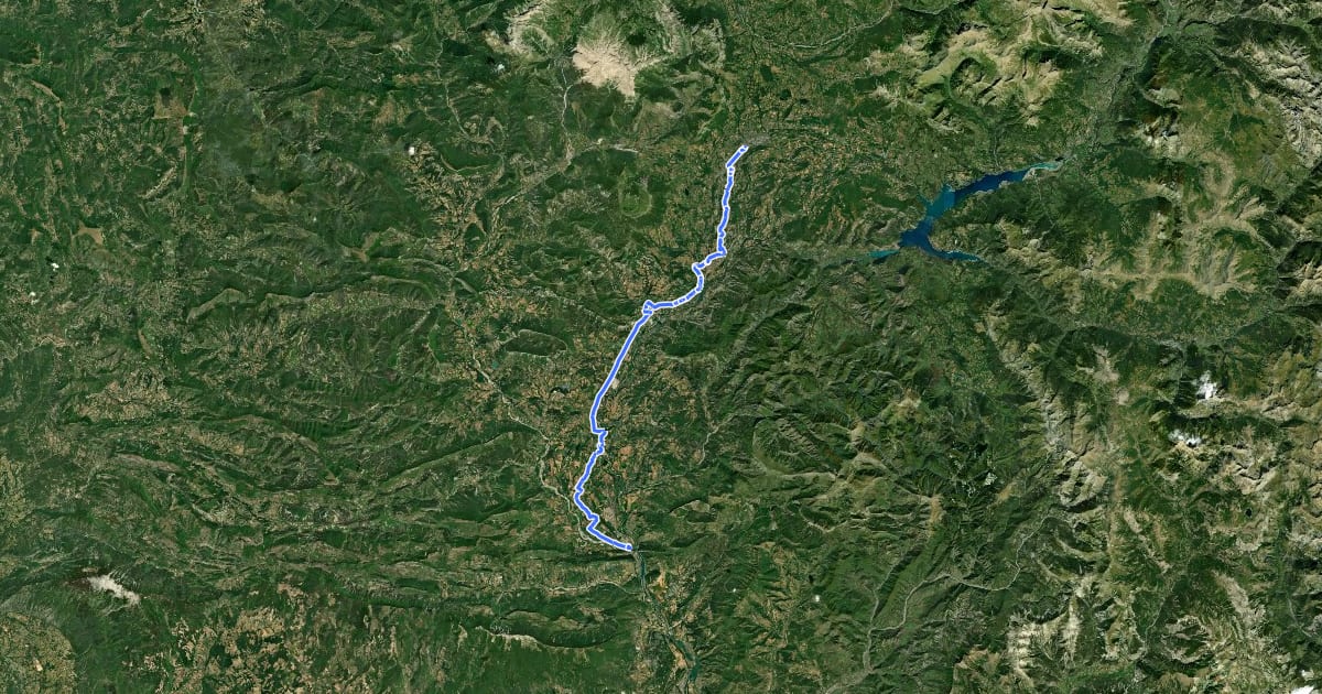 Маршрут Véloroute Trans'Alpes на спутниковом снимке