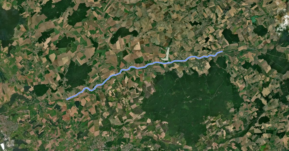 Маршрут Véloroute voie verte du Sânon на спутниковом снимке