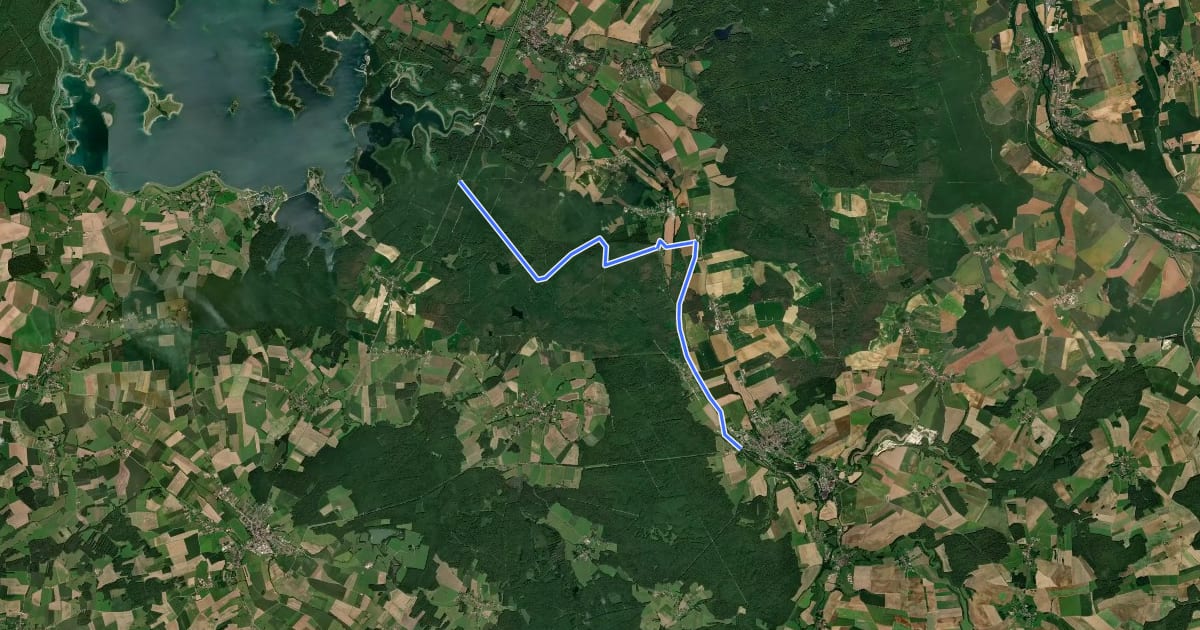 Маршрут Véloroute Wassy - Lac du Der en Champagne на спутниковом снимке
