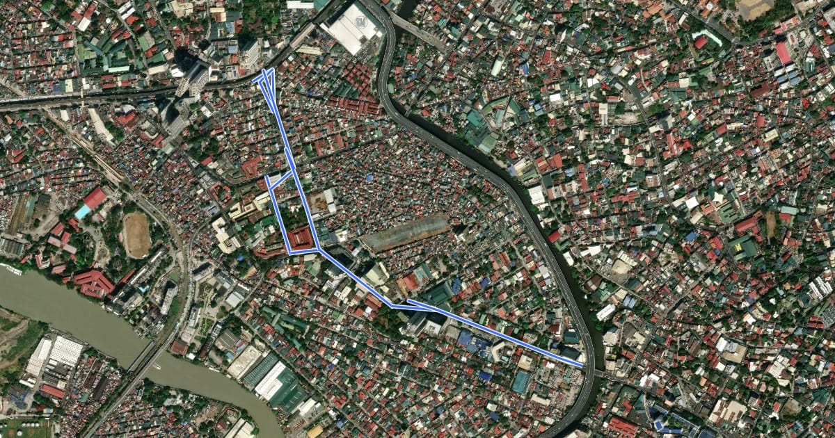 Маршрут V. Mapa - Reposo - P. Sanchez Bicycle Lane на спутниковом снимке