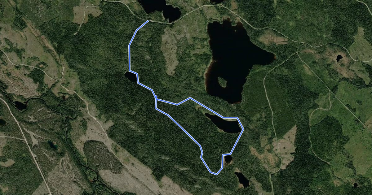 Маршрут Vändåtbergets leder на спутниковом снимке