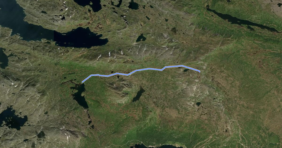 Маршрут Væringsdalen - Krossloskaret на спутниковом снимке