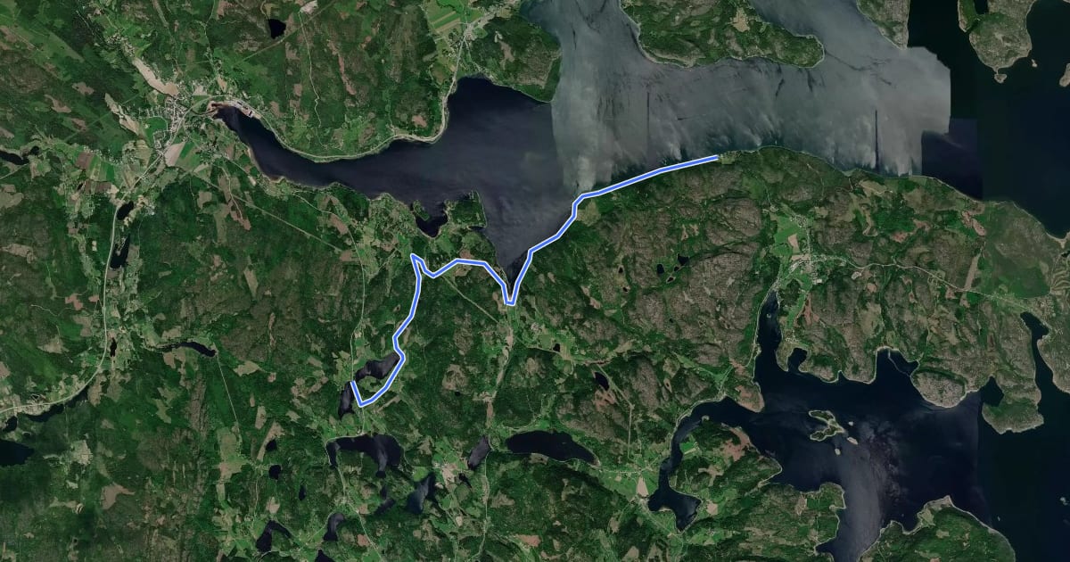 Маршрут Världsarvsleden: Etapp 1, Främmerveda - Mjällomslandet на спутниковом снимке