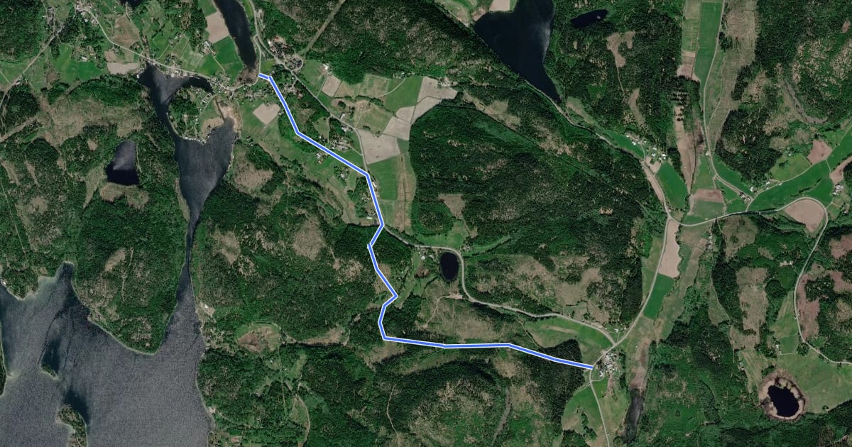 Маршрут Världsarvsleden: Etapp 11, Kåsta - Häggvik на спутниковом снимке