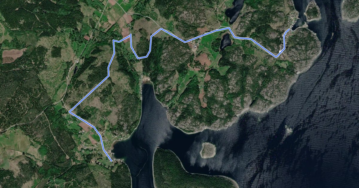 Маршрут Världsarvsleden: Etapp 8, Bönhamn - Barsta на спутниковом снимке
