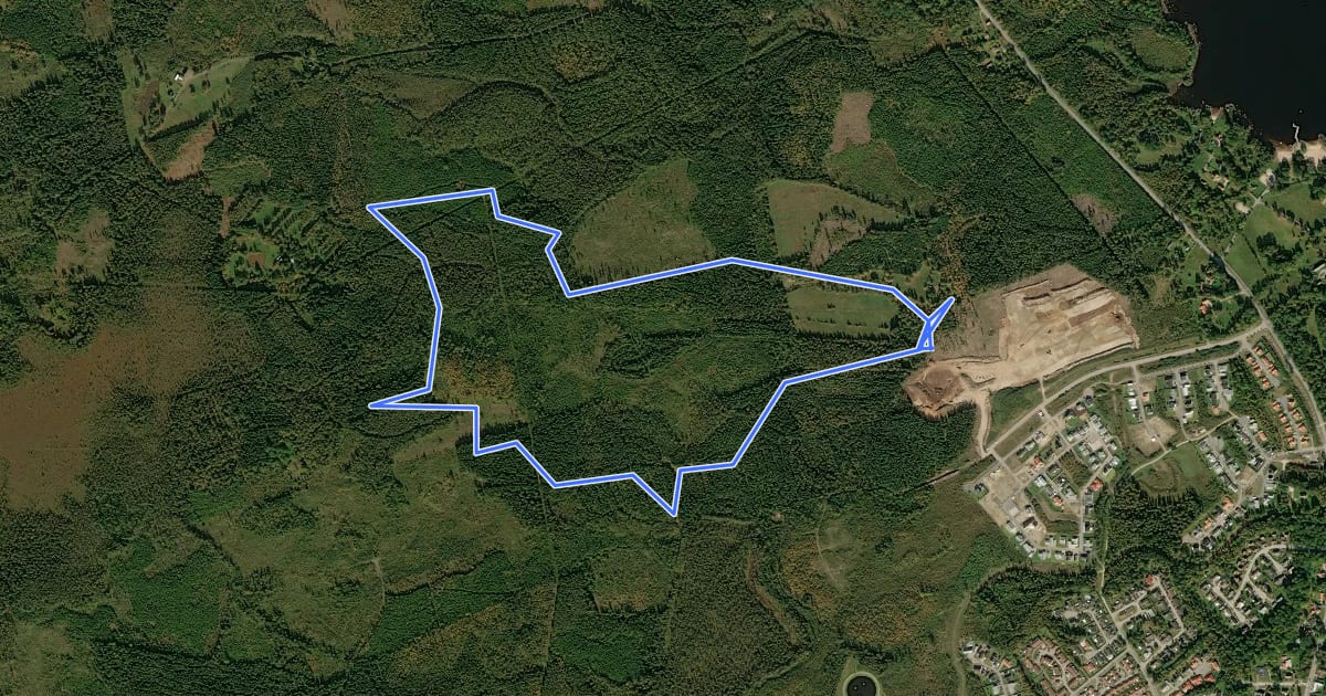 Маршрут Västra Bökhult Trail - Orange на спутниковом снимке