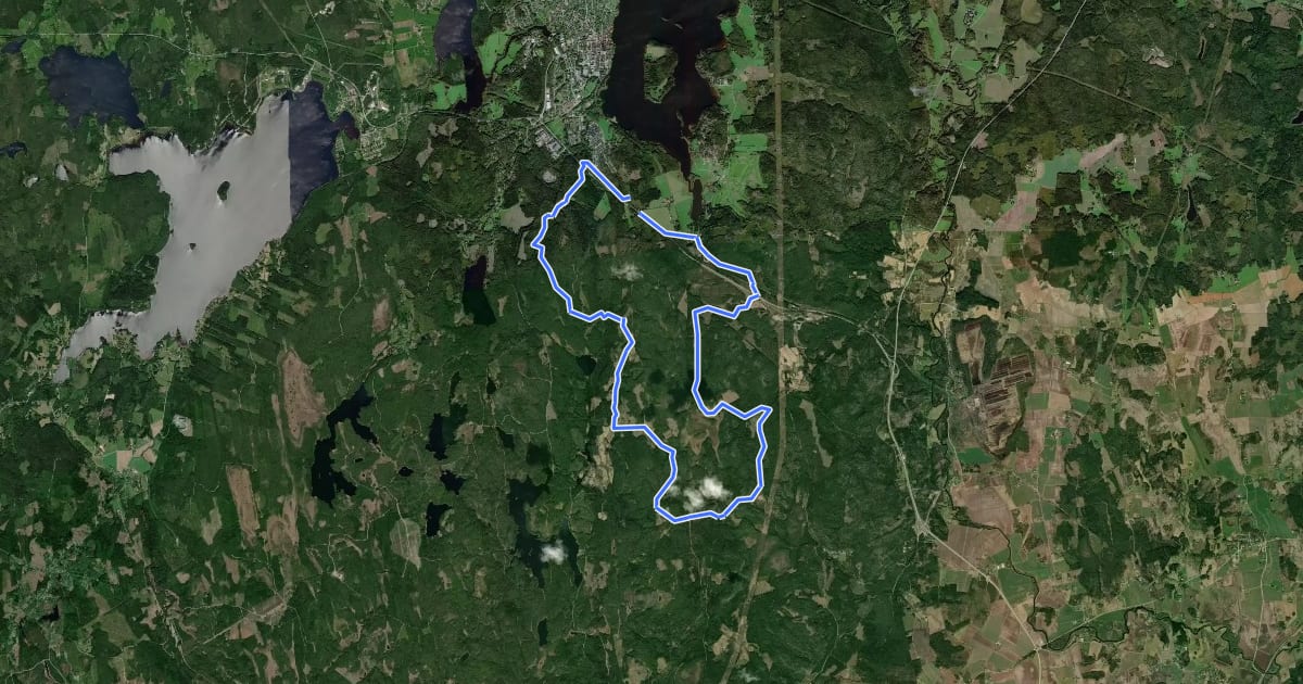 Маршрут Västra Bergen на спутниковом снимке