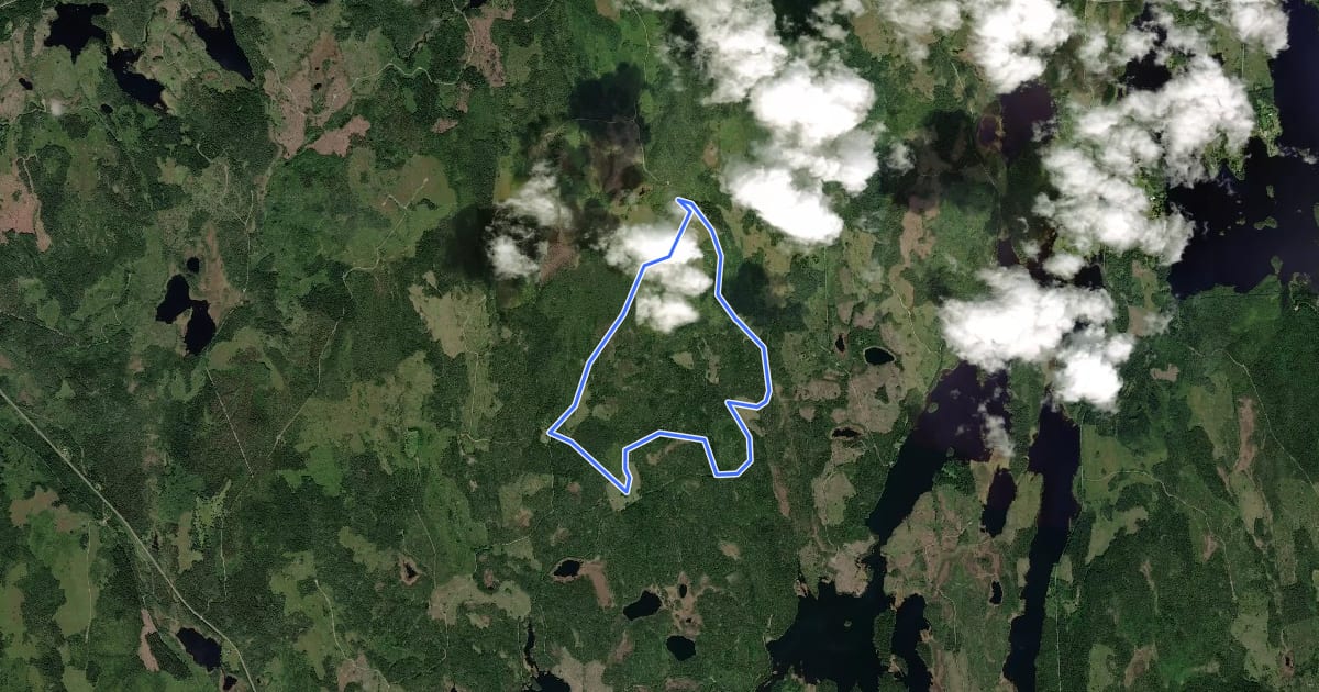 Маршрут Västra granbergsleden на спутниковом снимке