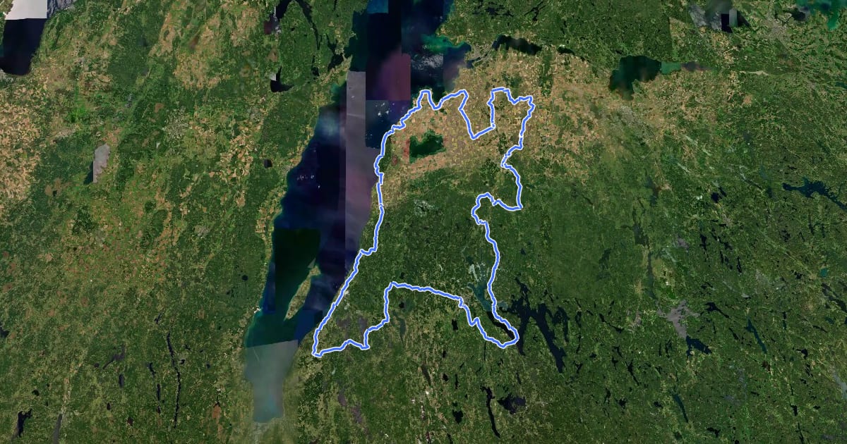Маршрут Vättern-Sommenleden на спутниковом снимке