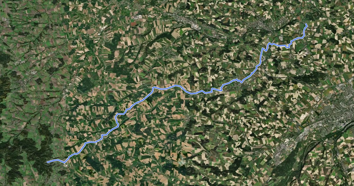 Маршрут V1, Innbachtal Radweg на спутниковом снимке