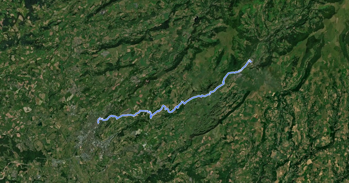 Маршрут VA 12 : Vic-sur-Cère - Aurillac на спутниковом снимке