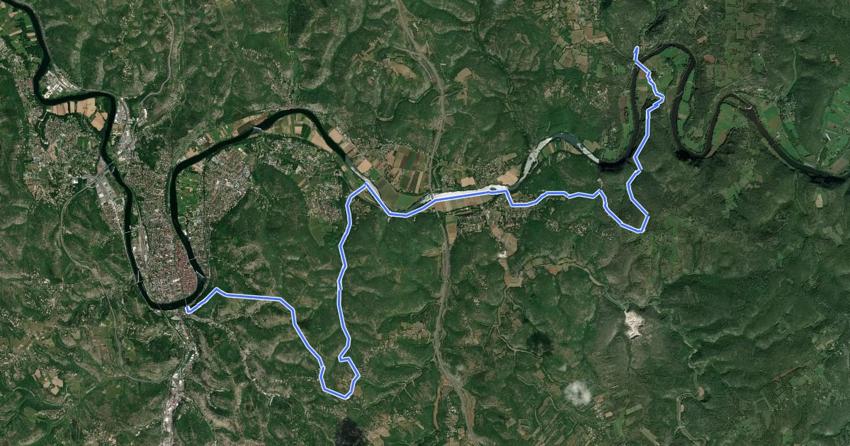 Маршрут VA 20 : Vers - Cahors на спутниковом снимке