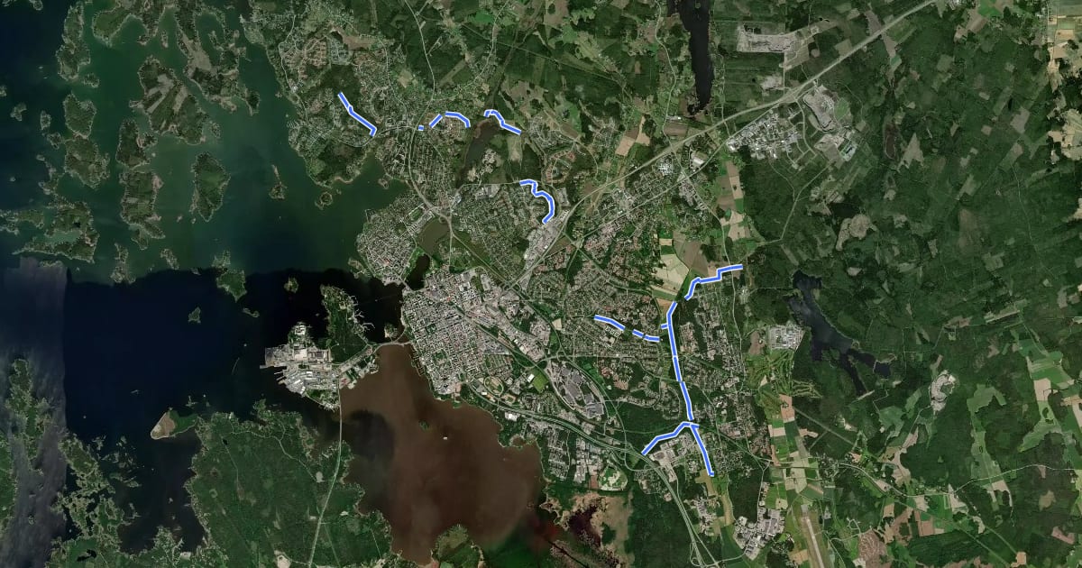 Маршрут Vaasa 100k на спутниковом снимке