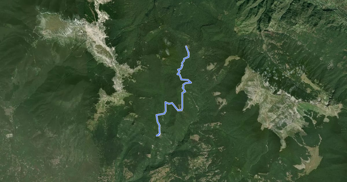 Маршрут Vado di Porca - Rifugio di Pietra Acquara на спутниковом снимке
