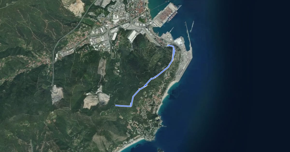 Маршрут Vado Ligure - Gola di Sant'Elena на спутниковом снимке