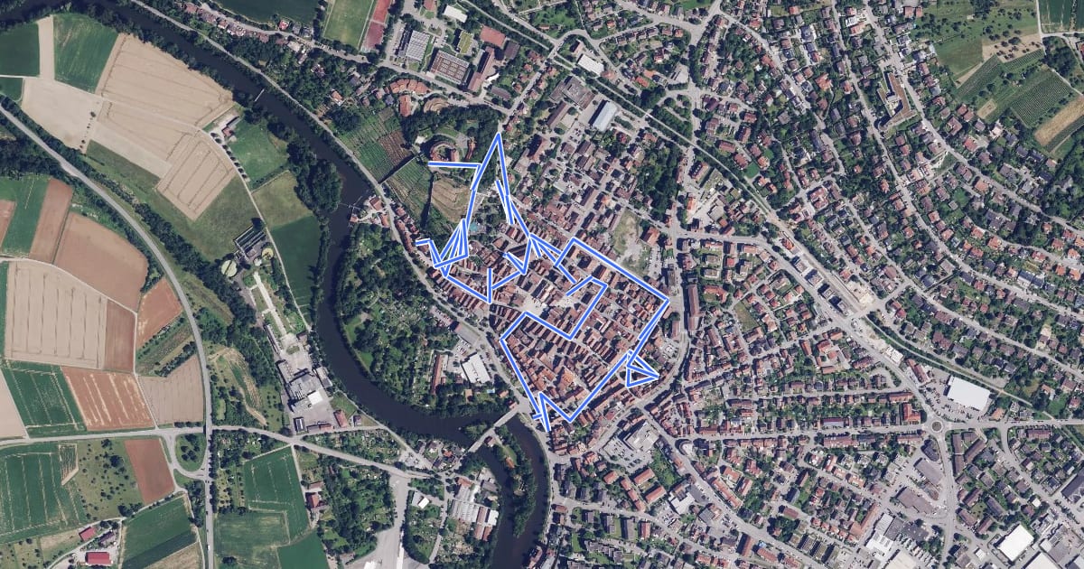Маршрут Vaihingen - Altstadtrundweg на спутниковом снимке