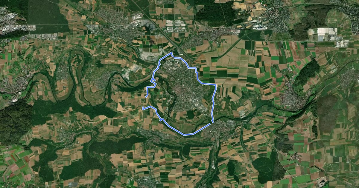 Маршрут Vaihinger Rundweg на спутниковом снимке