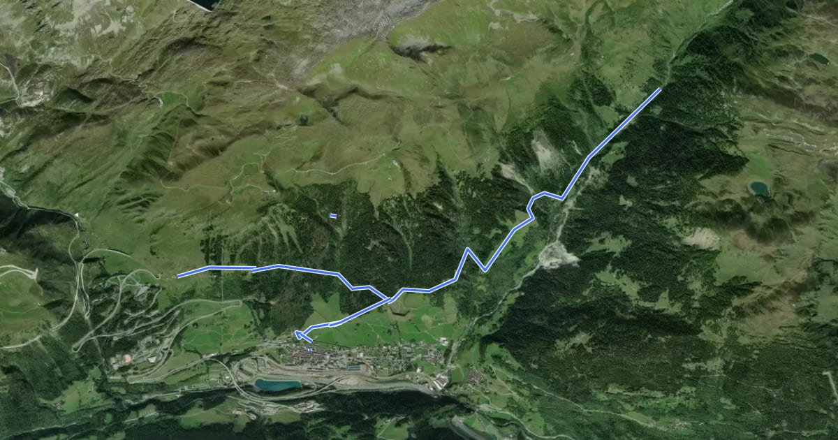 Маршрут Val Canaria-Airolo на спутниковом снимке