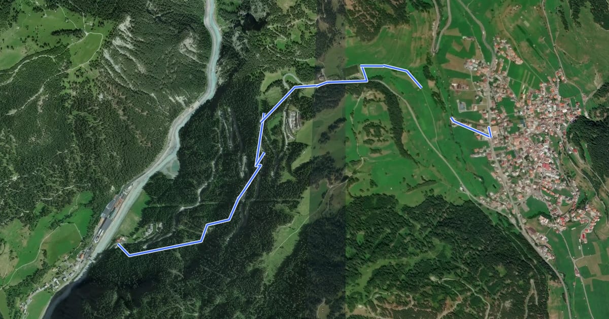 Маршрут Val d´Uina - Reschensee 3 Ländertour A-I-CH на спутниковом снимке