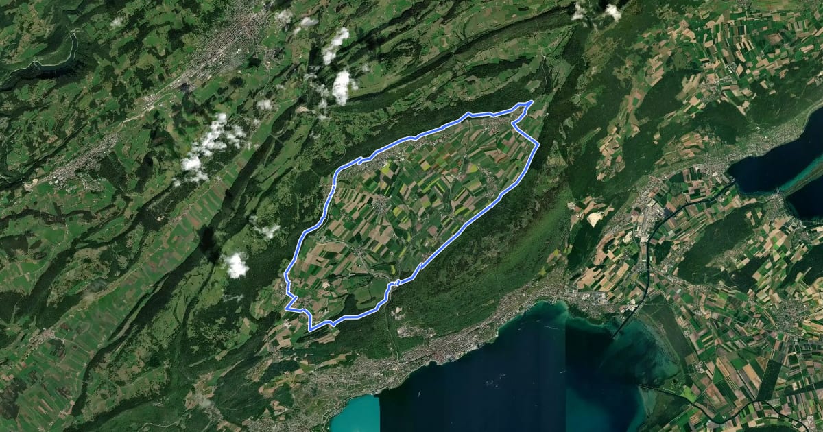 Маршрут Val-de-Ruz Bike на спутниковом снимке